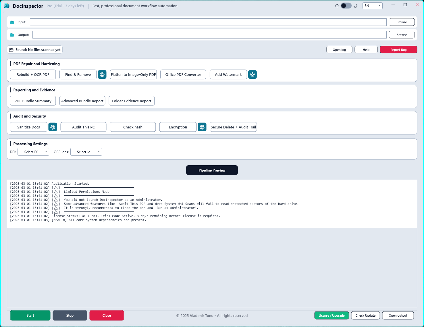 Light theme interface